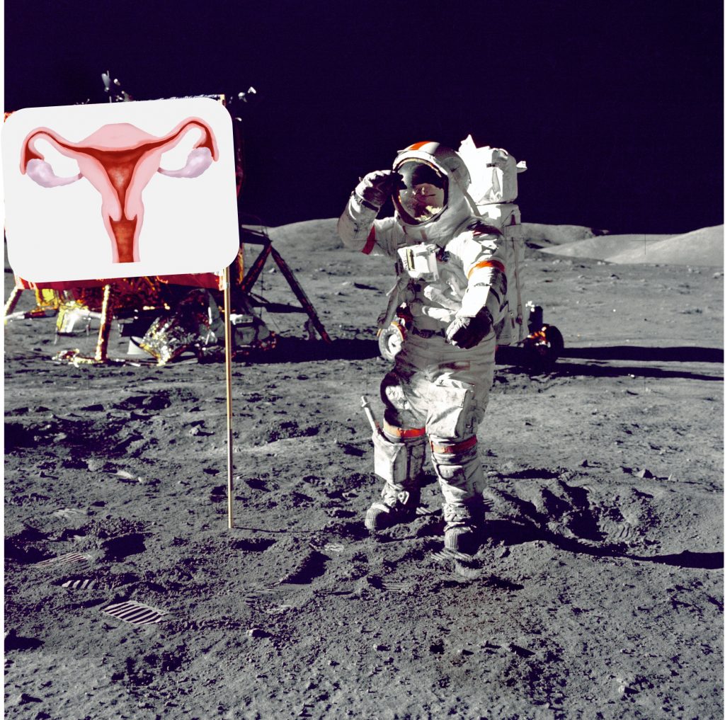 a woman on the moon
